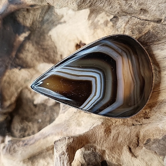 Striped Agate Adjustable Ring - NWOT - Picture 2 of 7